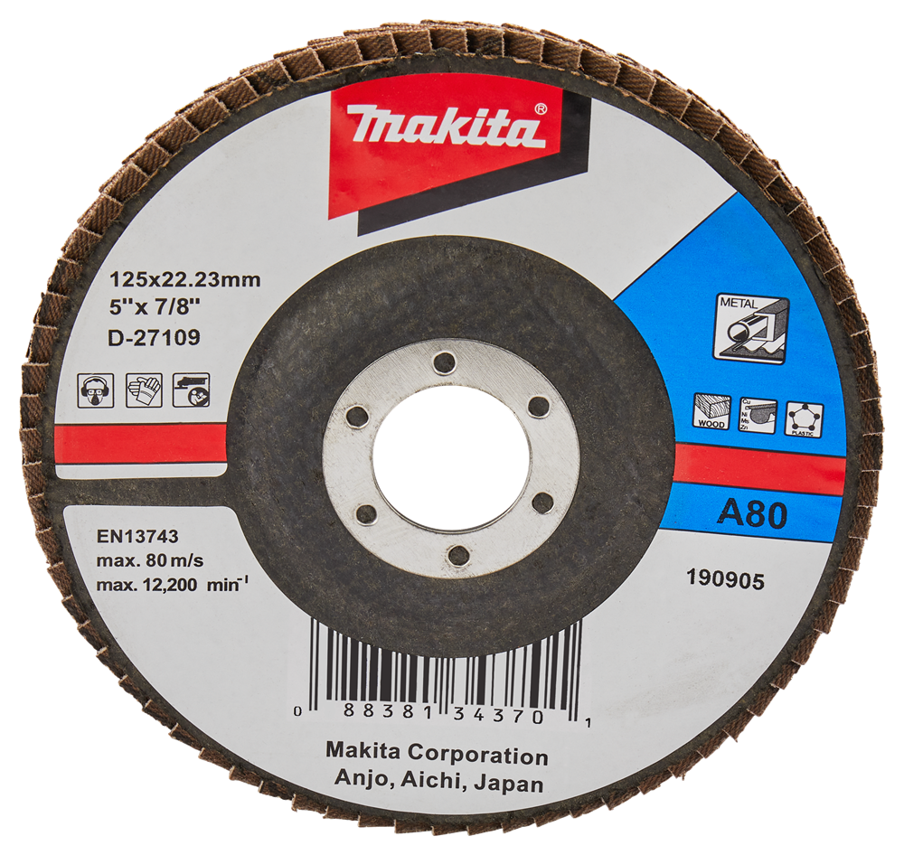 Makita accessoires lamellenschuurschijf 125mm a80 - d-27109 d-27109