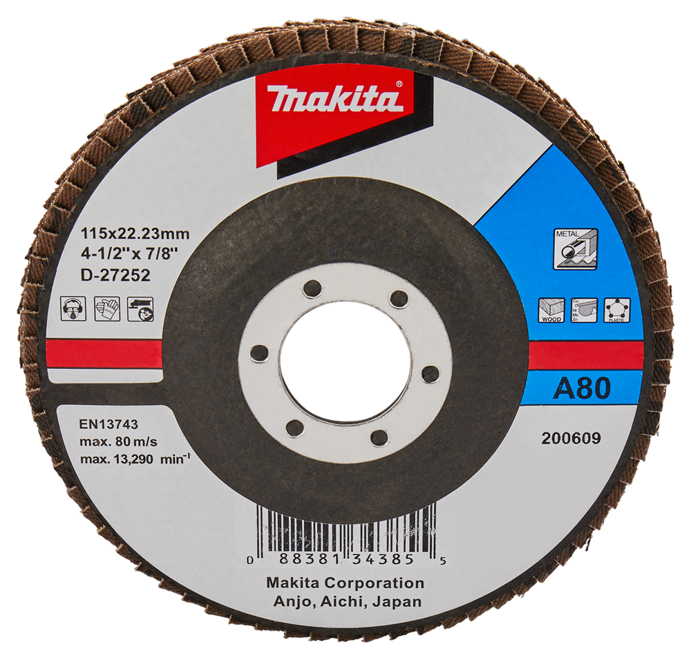 Makita accessoires lamellenschuurschijf 115mm a80 - d-27252 d-27252