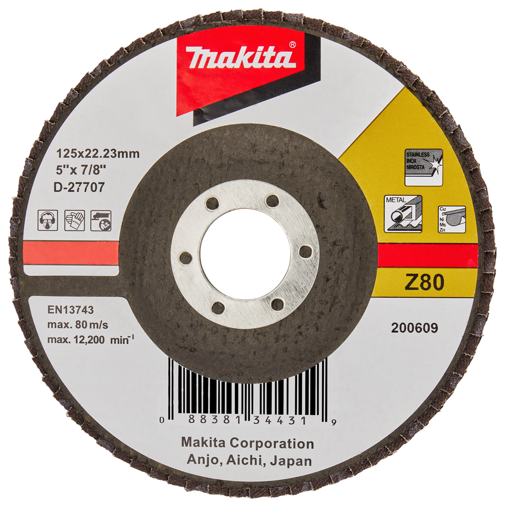 Makita accessoires lamellenschuurschijf 125mm z80 - d-27707 d-27707
