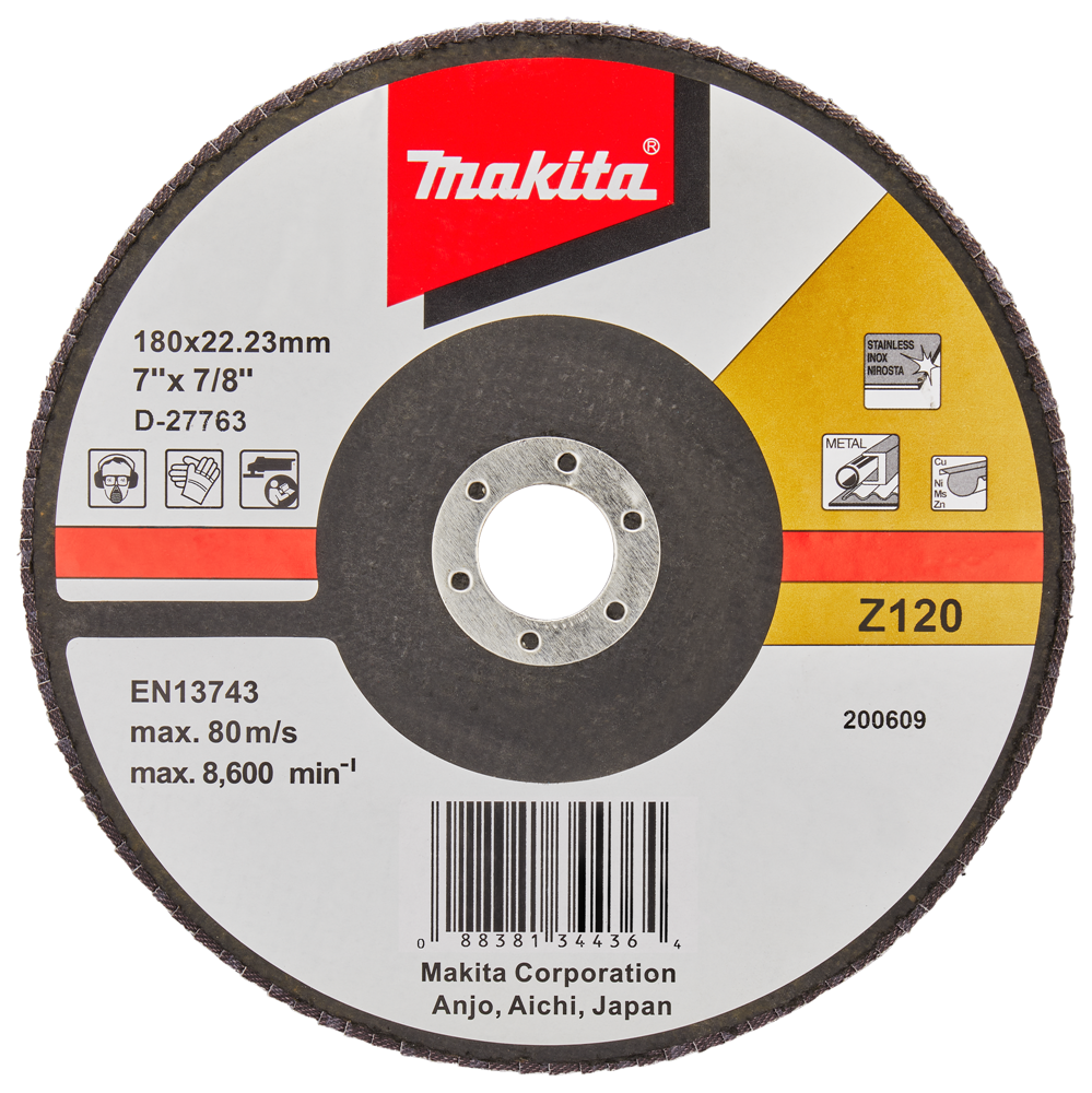 Makita accessoires lamellenschuurschijf 180mm z120 - d-27763 d-27763