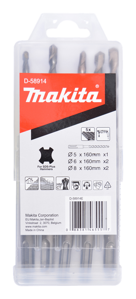 Makita accessoires betonborenset 5-delig - d-58914 d-58914