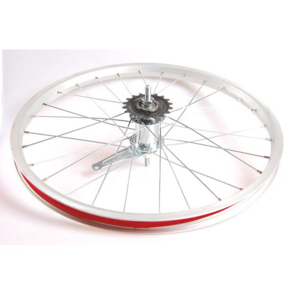 Achterwiel 20 x 1.75 aluminium met favoriet remnaaf - zilver