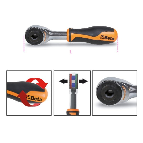 Beta 860 58 ratel 1 4 met bithouder en draaibare handgreep