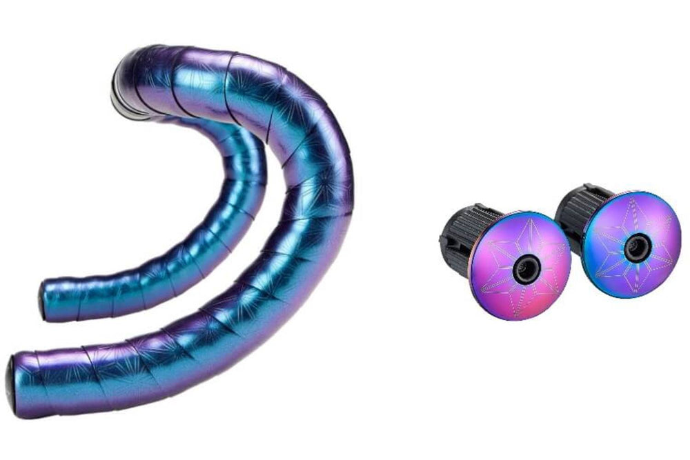 Supacaz - super sticky kush bling stuurlint olievlek inclusief aluminium stuurplug
