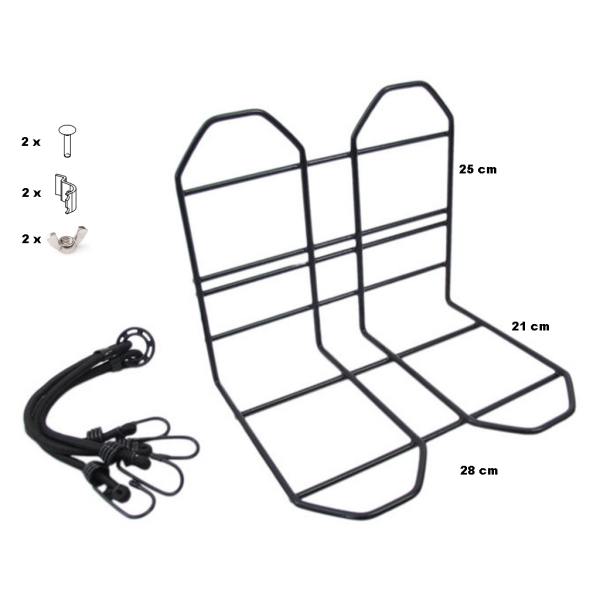 bagagerekje 28 cm staal zwart