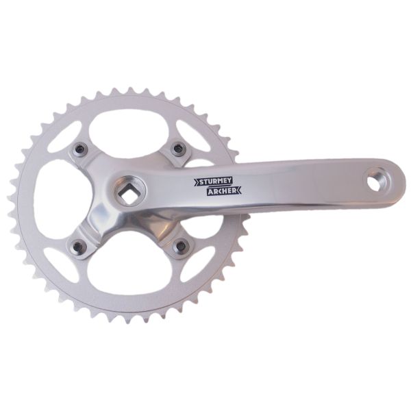 Sturmeyarcher crankstel 44t sturmey archer fcs750 voor 3 32 ketting - 170mm - voor vierkante as - zilver