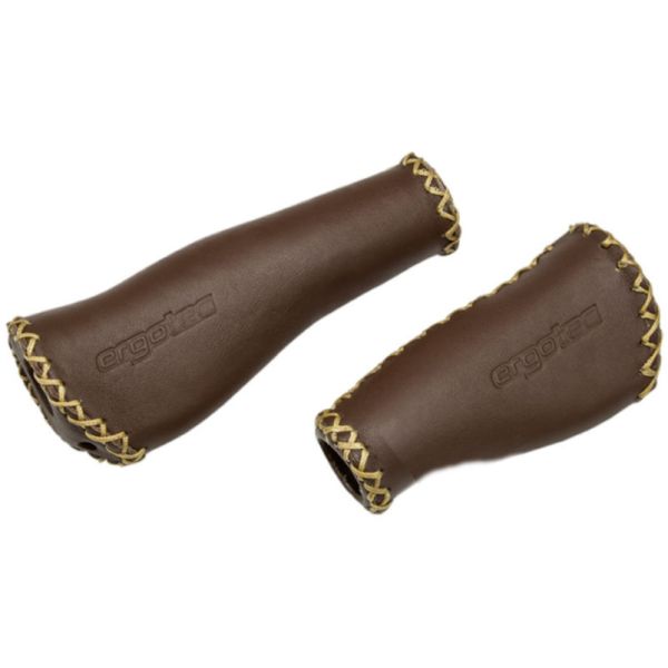 Ergotec Monaco set handvatten leder 135 92mm bruin