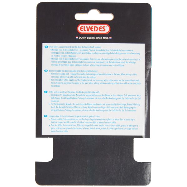 Elvedes Rem binnenkabel 2250mm RVS V-nippel 6412 27RVS-49