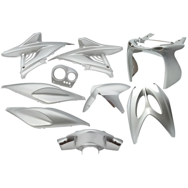 Jeu de plaques Yamaha Aerox jusqu'à bj. 2014 9 pièces argent métallisé