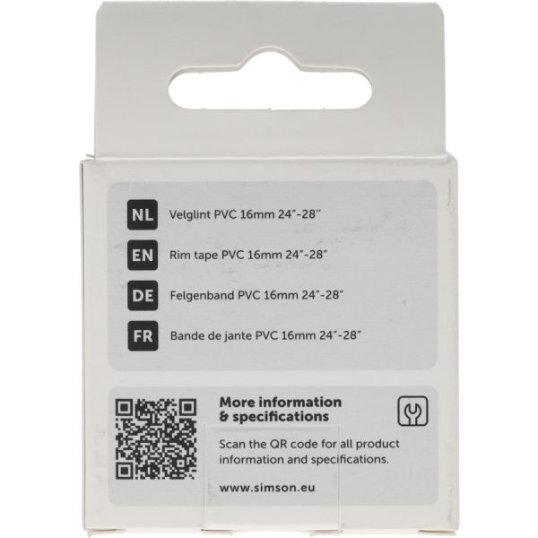 Simson velglint 24i -28i 16mm breed pvc