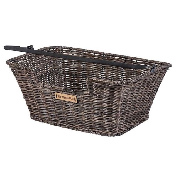 Basil Capri Rattan Look - fietsmand - achterop - bruin