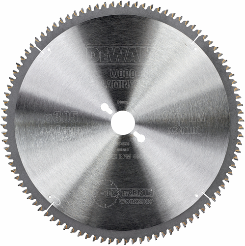 Dewalt cirkelzaagblad voor laminaat | extreme | ø 305mm asgat 30mm 96t - dt4290-qz