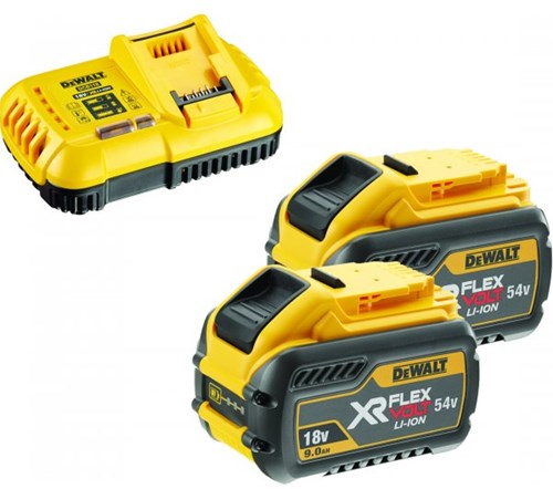 Dewalt dcb118x2-qw starterset - dcb118 snellader voor 18v en flexvolt accu's + 2x 9.0ah dcb547 accu - dcb118x2-qw