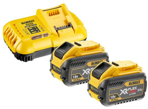 Dewalt xr flexvolt - accu en lader set - 18 54v - 12.0ah - 2x accu's