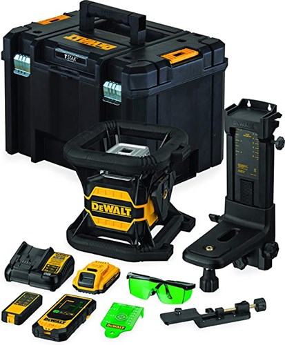 Dewalt dce080d1gs-qw | xr accu roterende laser 18v groen bluetooth in tstak (1x 2.0ah accu + lader) - dce080d1gs-qw
