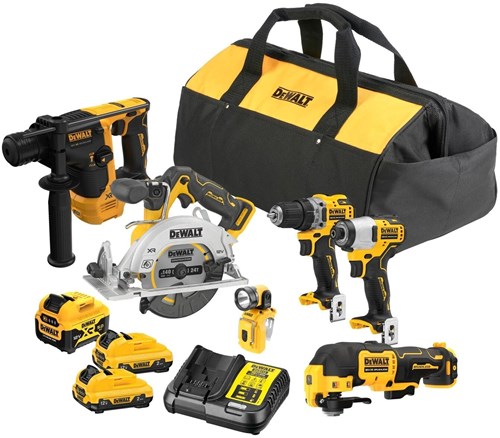 Dewalt dck611p1d2-qw | 12v xr brushless 6-kit voordeelset (dcd701+dcf801+dcs512+dch072+dcs353+dcl510) - dck611p1d2-qw