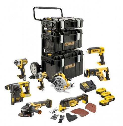 Dewalt dck853p4-qw | xr accu combiset 18v 8 machines in toughsystem (4x 5.0ah accu + dcb132 lader) - dck853p4-qw