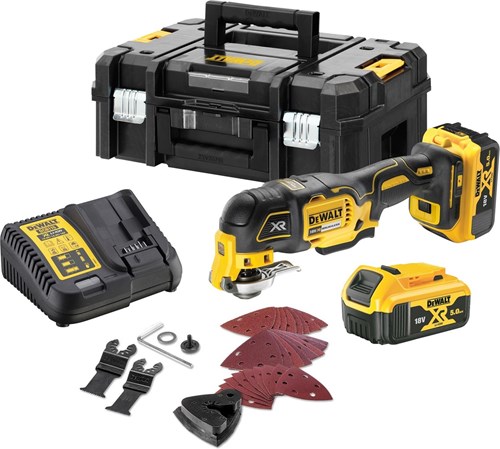 Dewalt dcs356p2 | oscillerende accu multitool | 18v | 5.0ah | li-ion in tstak | 18v (2x 5.0ah accu + lader) - dcs356p2-qw