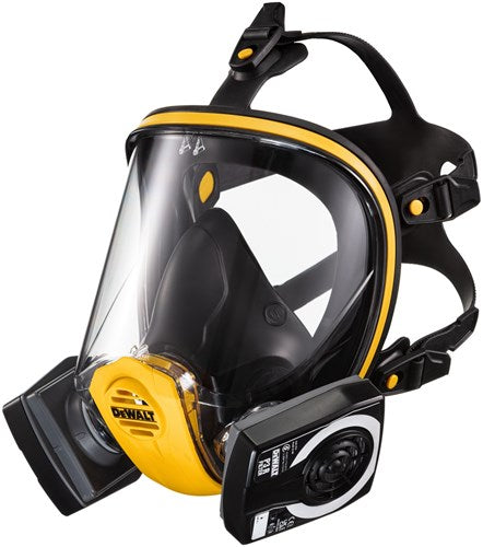 Dewalt dxir1ffmmp3 lichtgewicht herbruikbaar volgelaatsmasker met p3 filters | maat m - dxir1ffmmp3