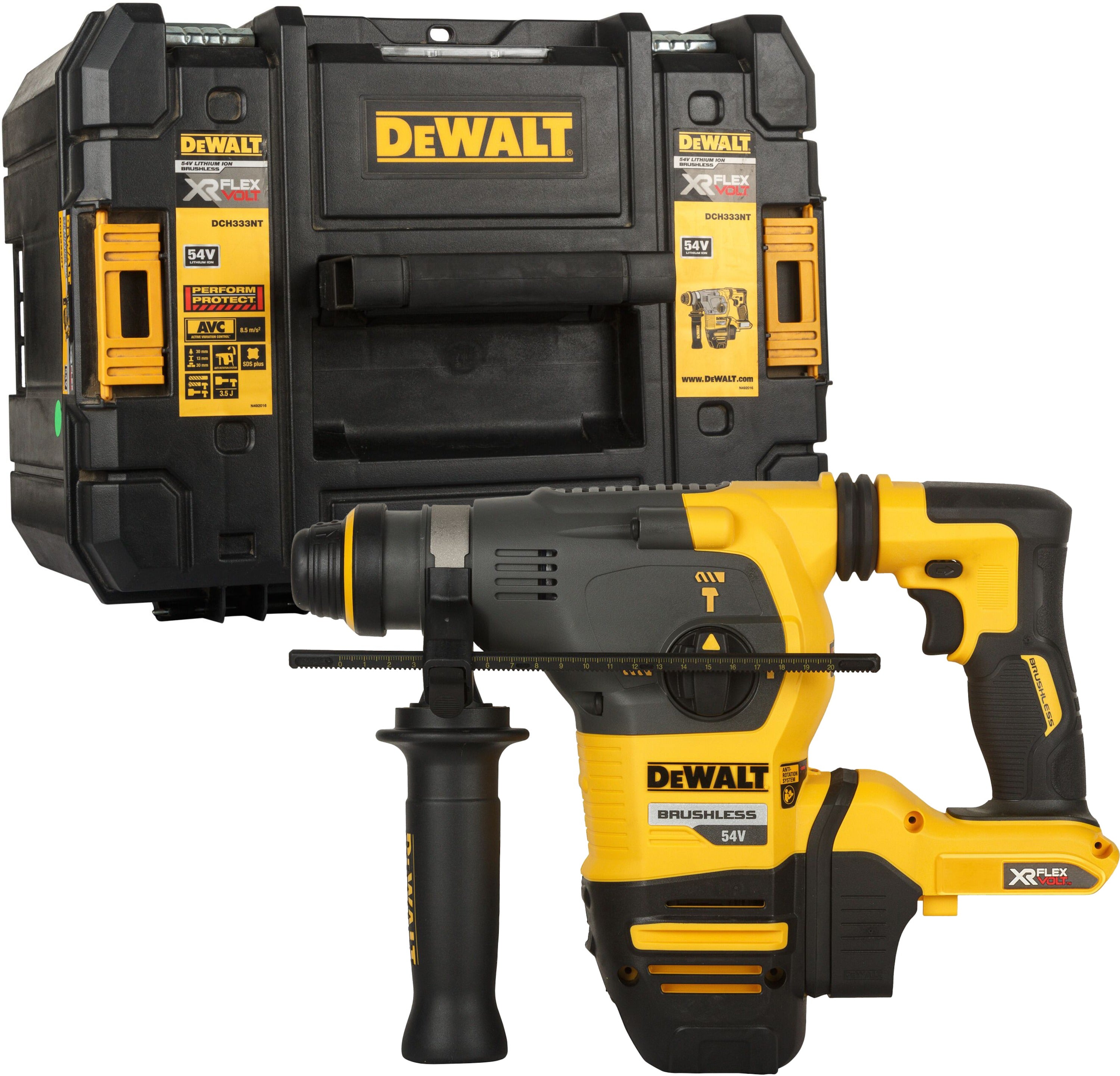 Dewalt dch333nt-xj accucombihamer sds-plus flexvolt 54v body excl. accu's en lader - dch333nt-xj