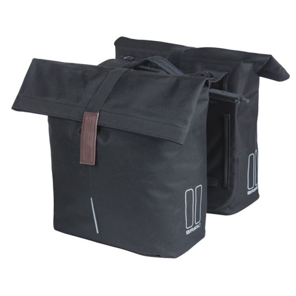 Basil tas dubbel 18333 city mik 28-32l. zwart