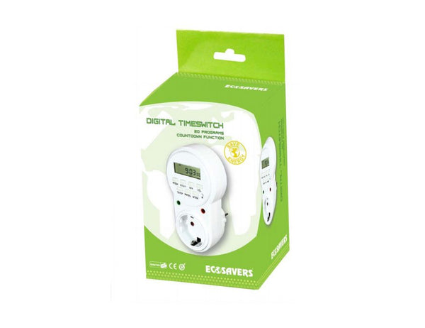Ecosavers digitale tijdschakelklok - 20 progr.