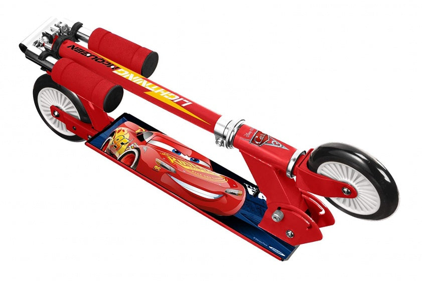 Disney auto's 2-wiel kinderstep opvouwbaar voetrem rood