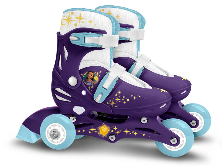 Wish 2 in 1 Tri-Inline Skates Semi-softboot Paars maat 27-30