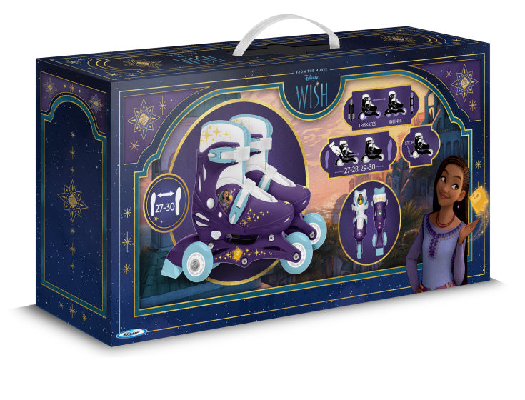 Wish 2 in 1 Tri-Inline Skates Semi-softboot Paars maat 27-30