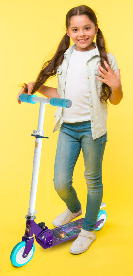 Wish 2-wiel Kinderstep Opvouwbaar Voetrem Paars Blauw