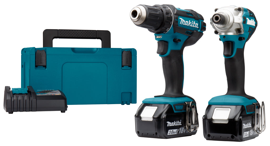 Makita dlx2339j 18v accuboormachine ddf482 + slagschroevendraaier dtd156 combiset (2x 3.0ah accu) in mbox - dlx2339j