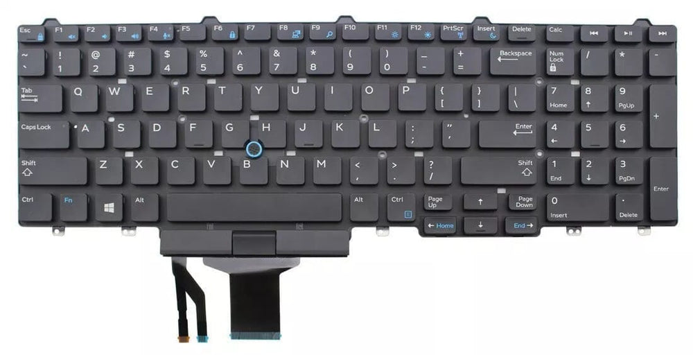 Dell Laptop Toetsenbord Qwerty US + Stickpoint, Achtergrondverlichting