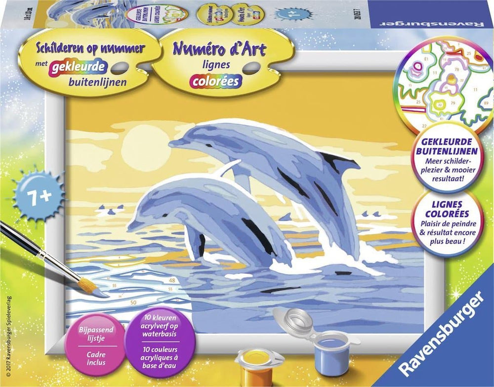 Ravensburger Paint by Numbers with 2 Dolphins, create your own painting