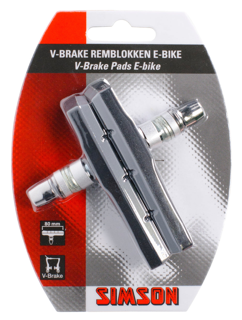 Plaquettes de frein V-Brake Simson pour vélo électrique 80 mm