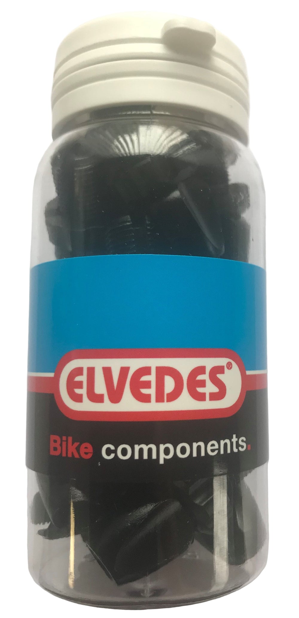 Boulon de réglage du levier de frein Elvedes M10, aluminium noir. 15 pièces dans un bocal