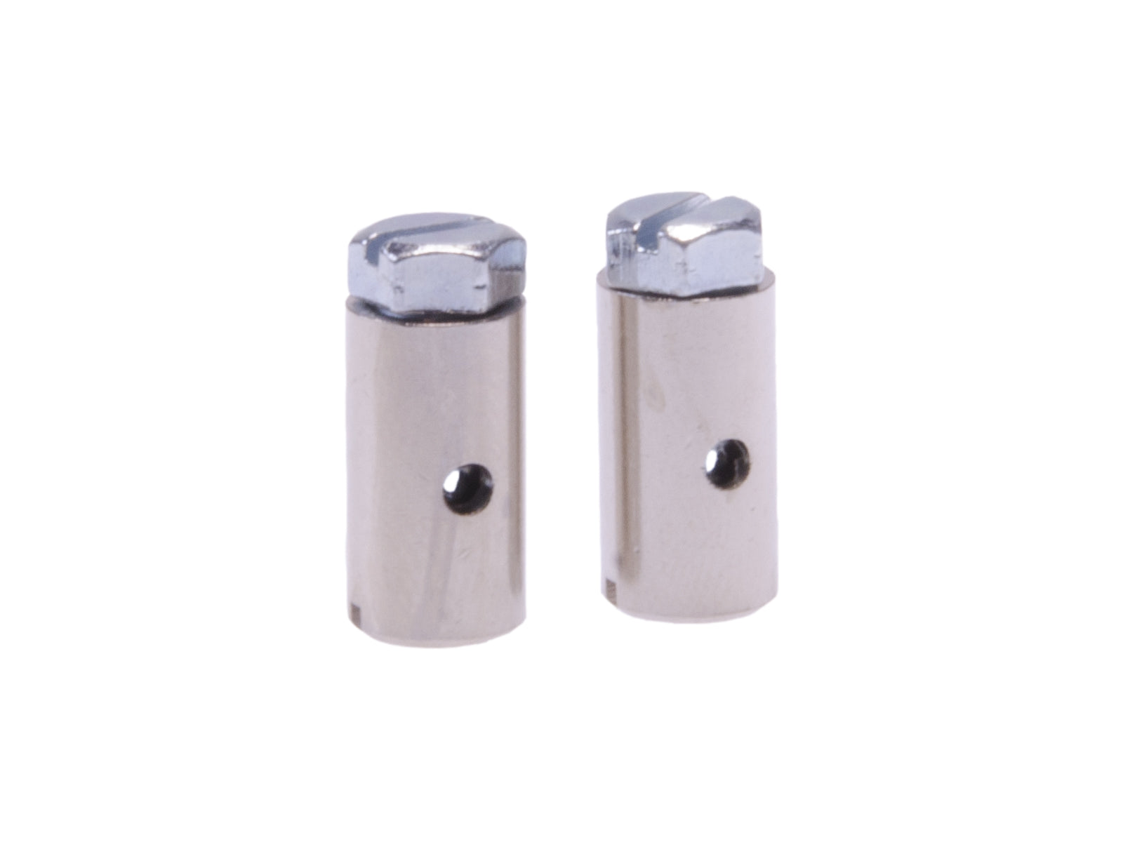 schroefnippels 15 x 8 mm zilver 2 stuks