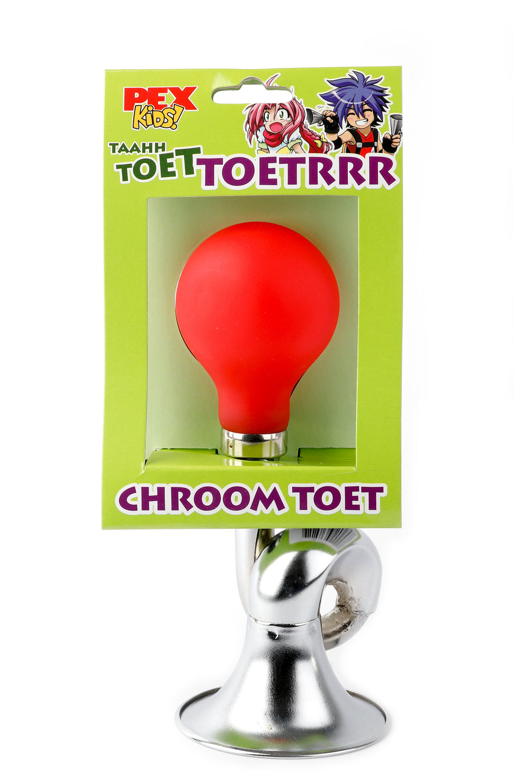 Buzaglo pexkids chroom toet posthoorn staal rode bol