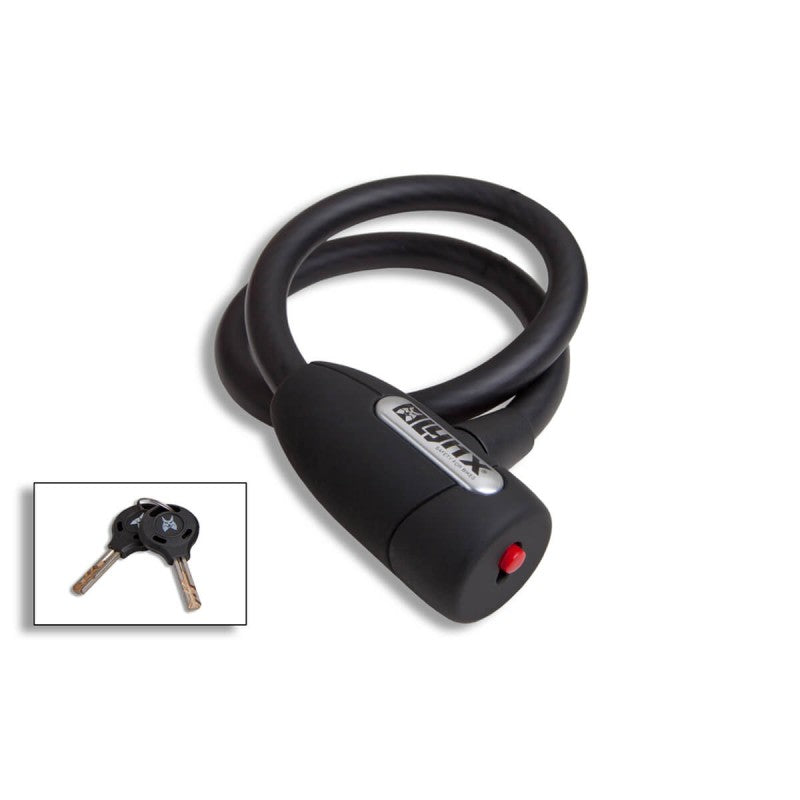 Lynx Cable Lock 60cm - hardened steel, auto-click, includes 2 keys