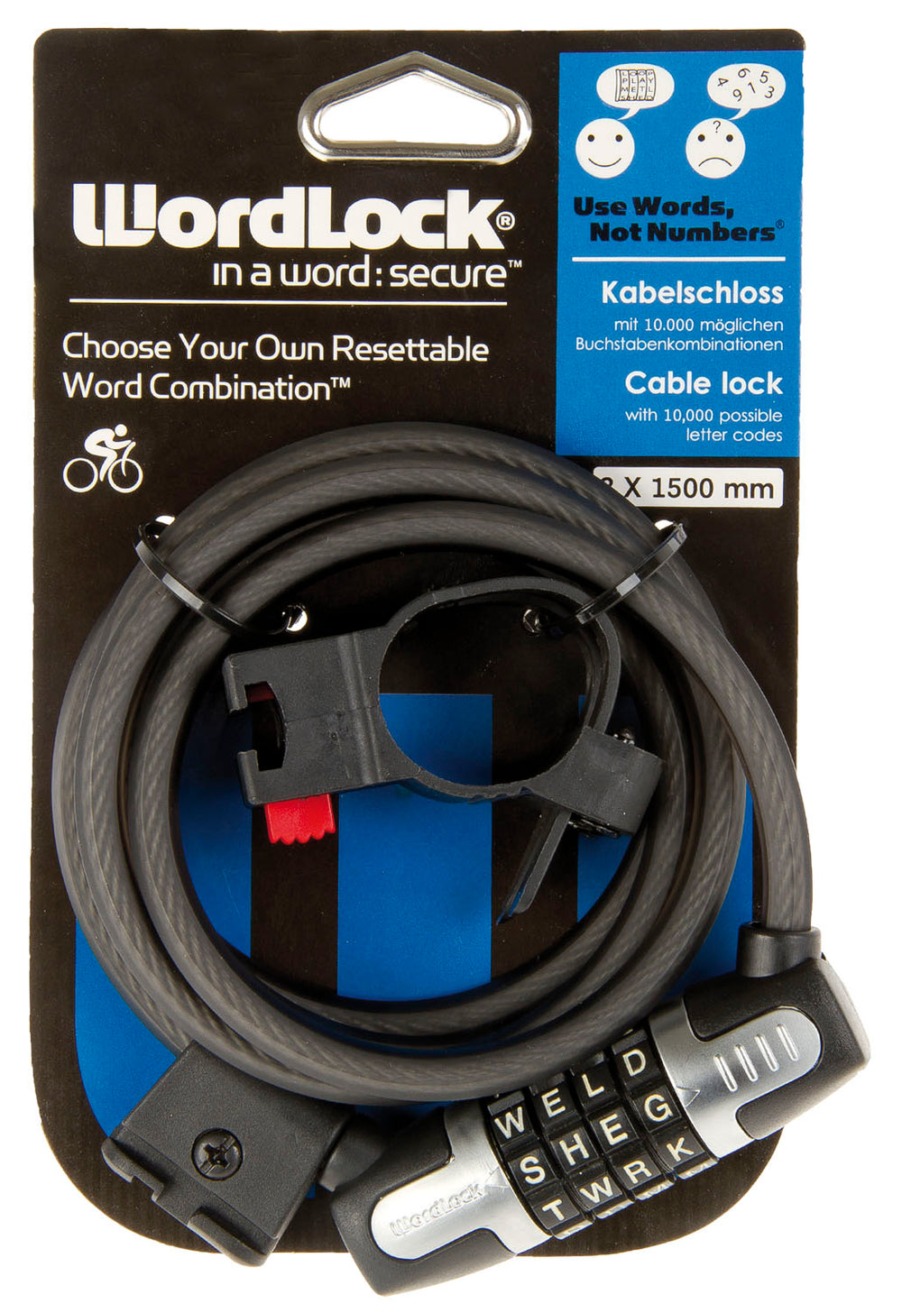 Messingschlager worldlock kabel met 'letterslot' 8 mm. x 150 cm.
