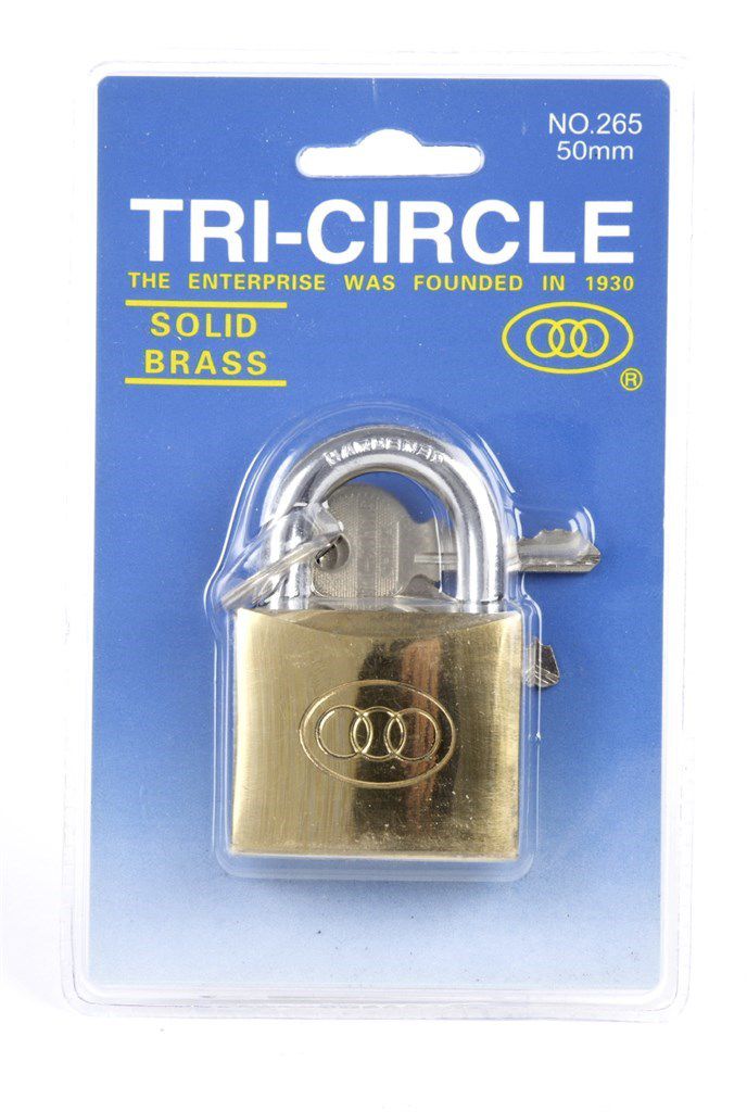 Buzaglo tri-circle hangslot square 38 mm. messing no. 264