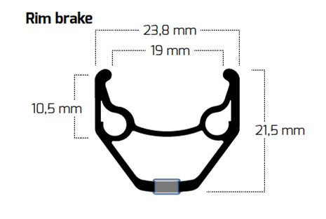 Ryde velg zac 2000 28 622 32g 14g cnc alu zwart