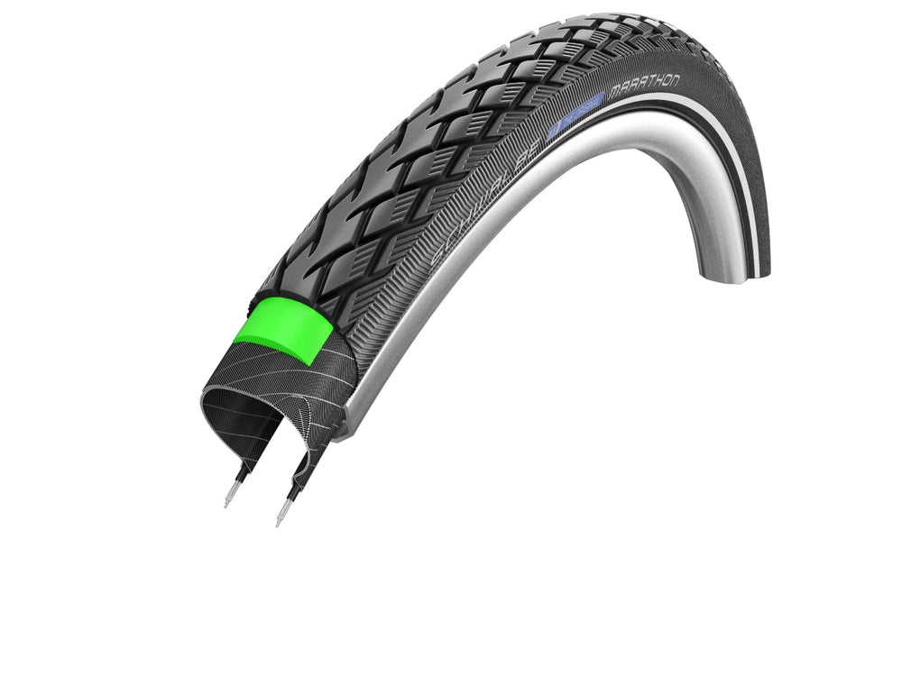 Pneu Schwalbe Marathon GreenGuard 28 x 1,25 32-622 mm - noir avec réflexion