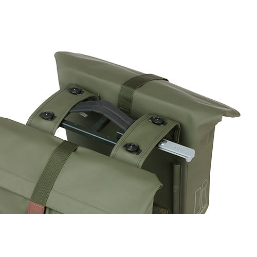 Basil Tas City Double MIK Vegan Leather | Moss Green