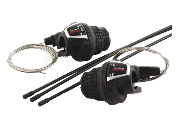 Shimano revoshifterset tourney 3x6 speed 1800 2050mm zwart