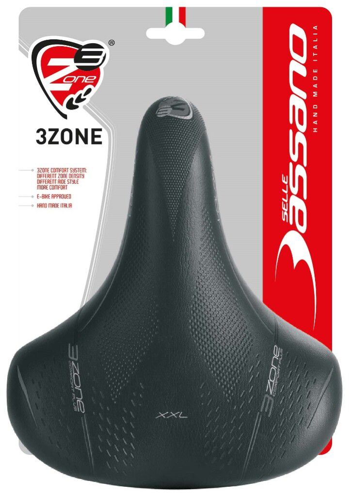 Zadel Selle Bassano Volare XXL dubbelveer - zwart