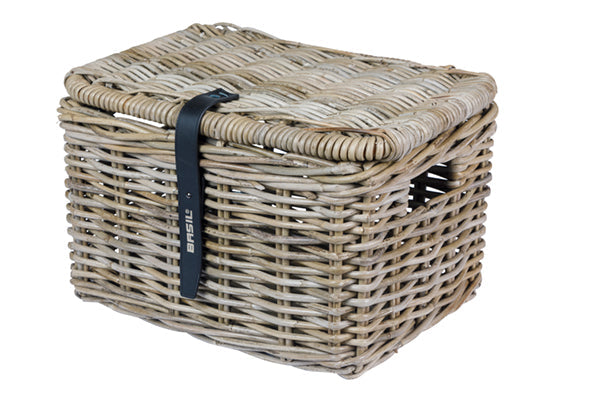 Basil b.v. fietsmand basil dax s met deksel 27 x 37 x 24 cm - grijs