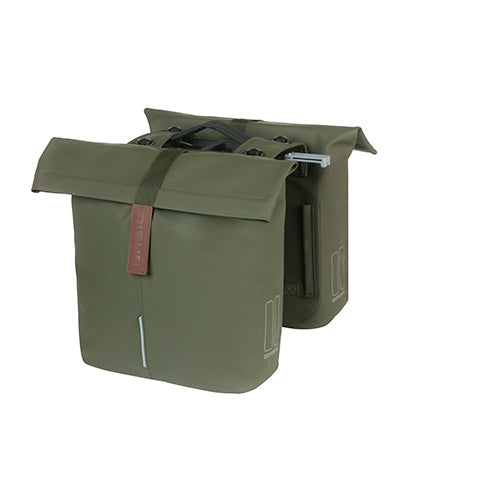 Basil Tas City Double MIK Vegan Leather | Moss Green