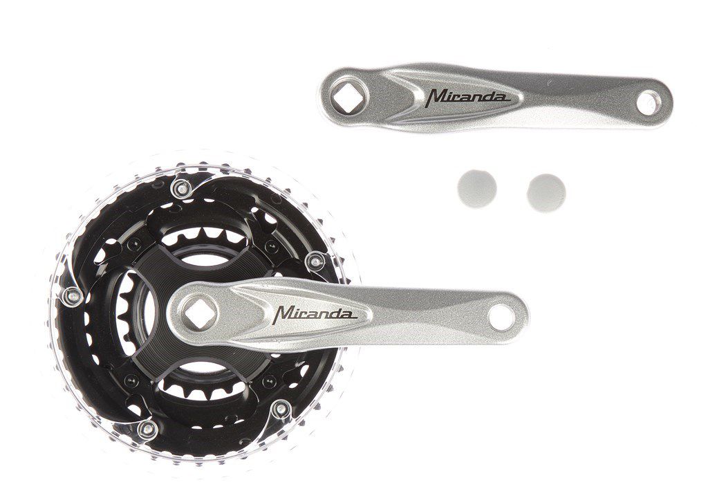 Miranda crankstel alu zilver 24 34 42t -5mm verdiept 573145