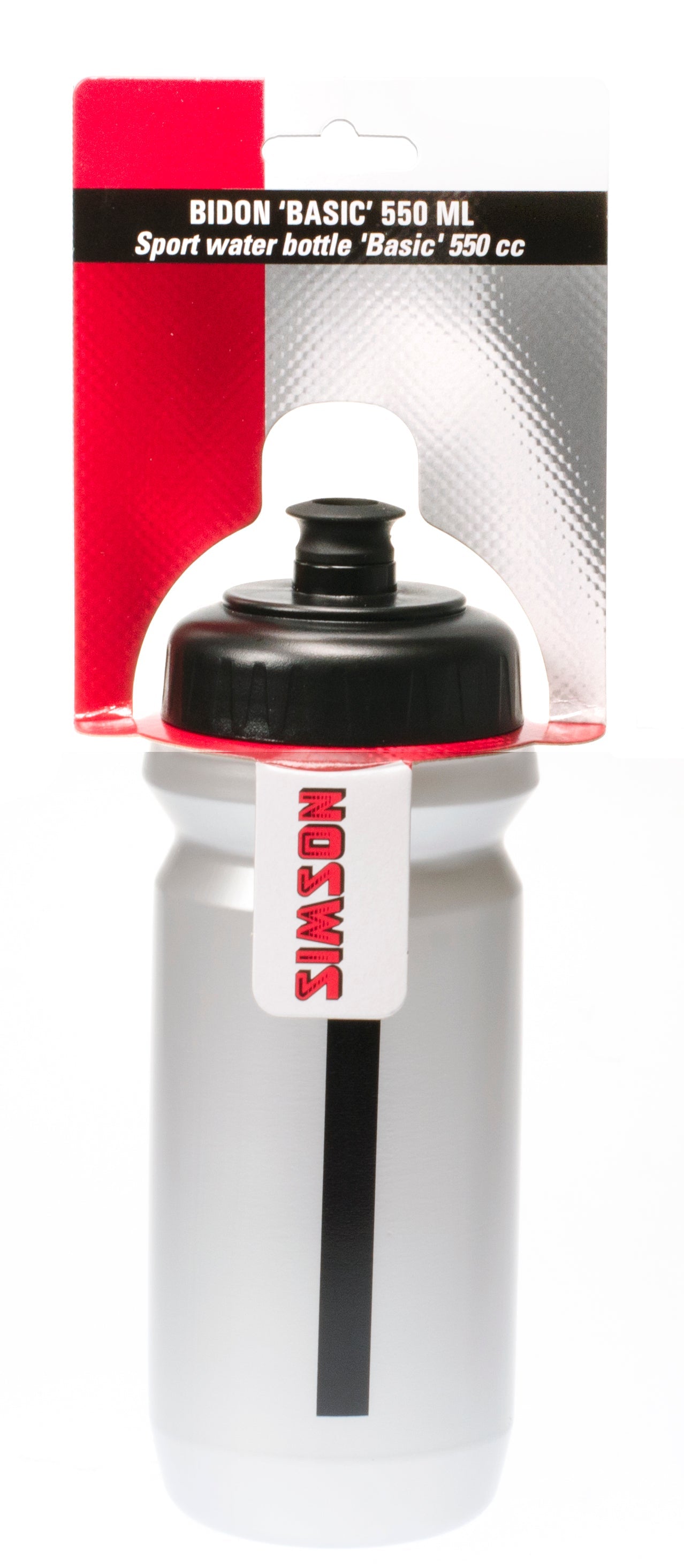 Simson Bidon Mond Basic 550ml zwart-grijs op kaart