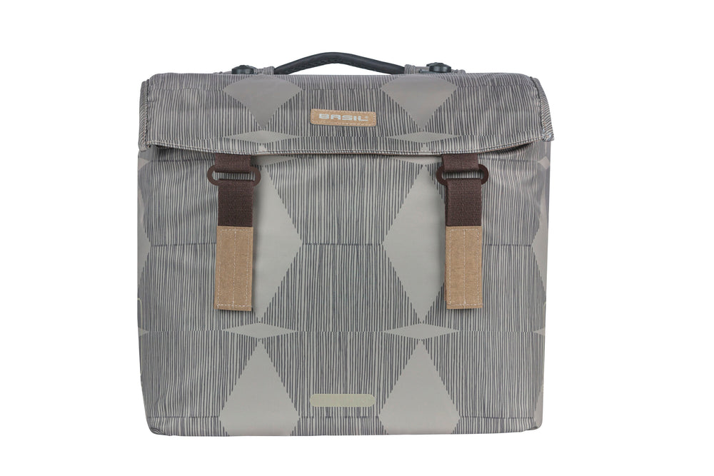 Basil Elegance double pannier, recycled PET, water-repellent, MIK, black, 40-49L